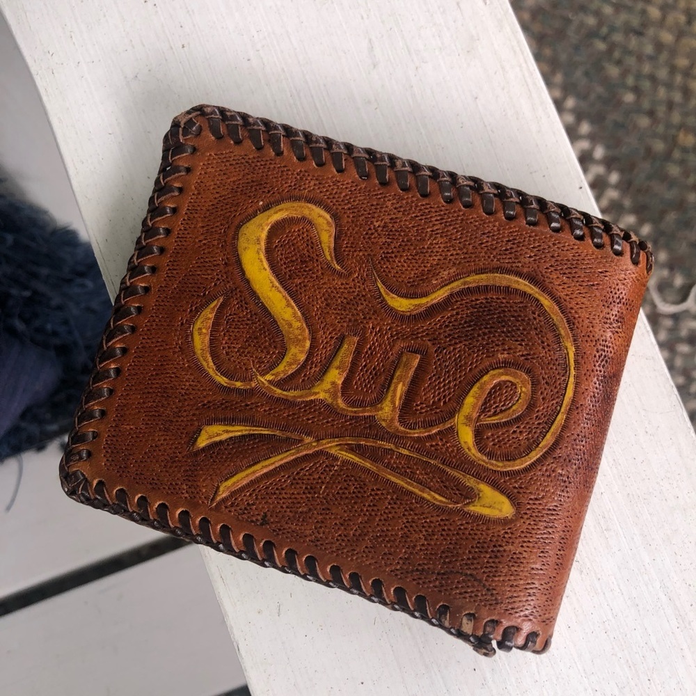 SUE Hand Tooled Leather Bifold Wallet